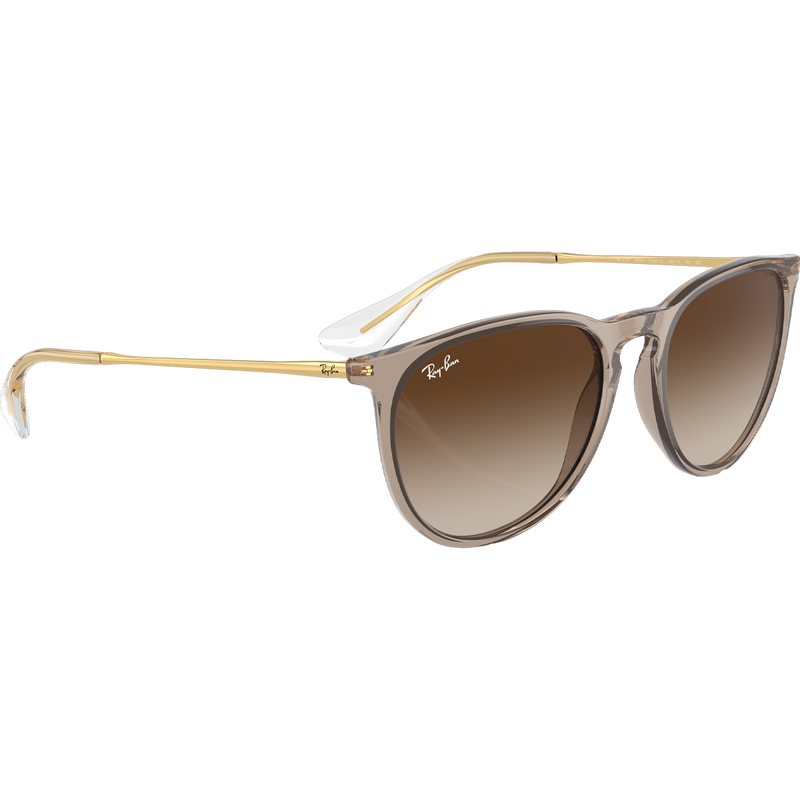 Erika - Polished Transparent Light Brown/Brown, Ray Ban Polished Transparent Light Brown Brown 3/4 alt side