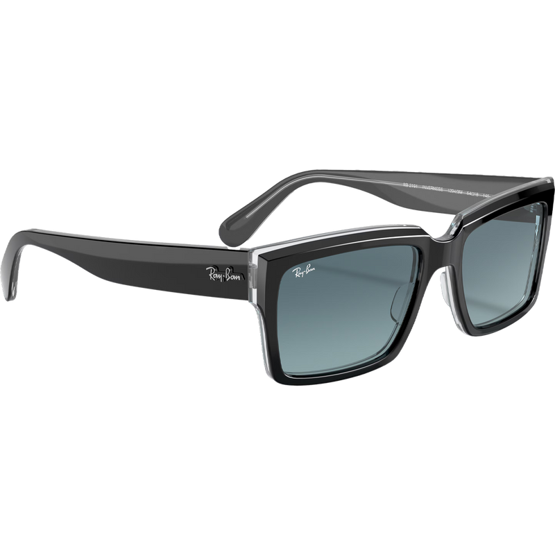 Inverness - Polished Black On Transparent/Blue Gradient, Ray Bay Inverness 3/4 Front