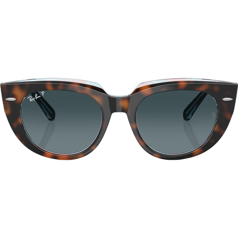 Doreen, Doreen Polished Dark Havana On Transparent Multicolor Blue Gradient Polar front