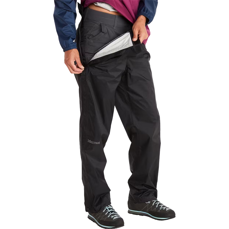 Women's PreCip Eco Full-Zip Pant - Short, Marmot Women's PreCip Eco Full-Zip Pant in Black zipper