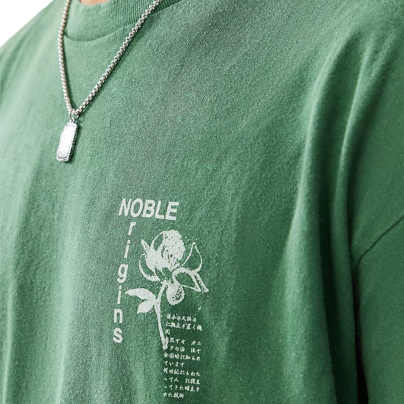 Men's Green Osaka Tee, BDG Men's Green Osaka Tee Front Logo