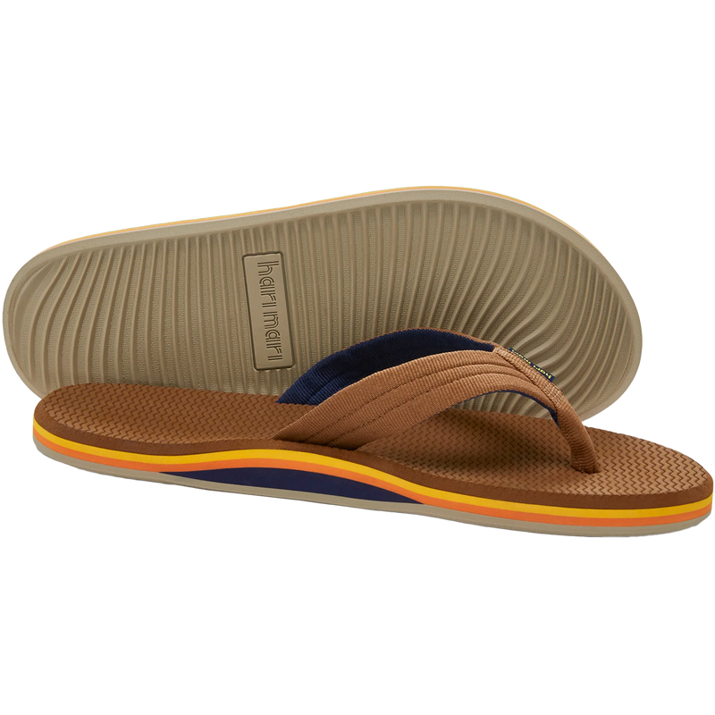 Men's Dunes Flip Flop, Hari Mari Men's Dunes Flip Flop in 108-Tobacco pair side and bottom