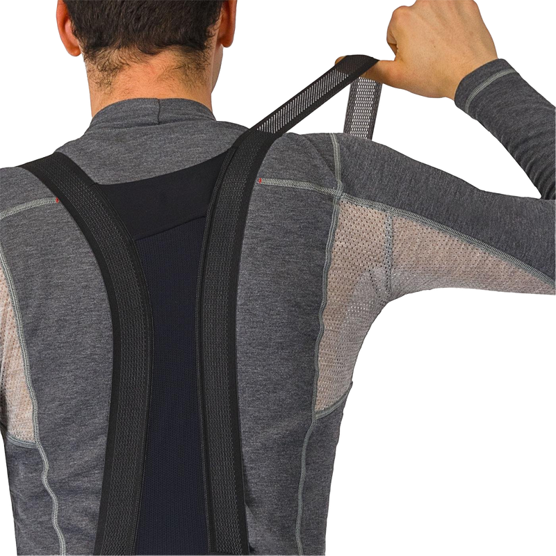 Men's Espresso Bibtight, Castelli Men's Espresso Bibtight in Black bib straps back