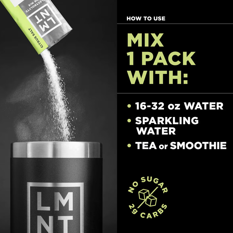 Zero-Sugar Electrolyte Drink Mix, LMNT Zero-Sugar Electrolyte Drink Mix 