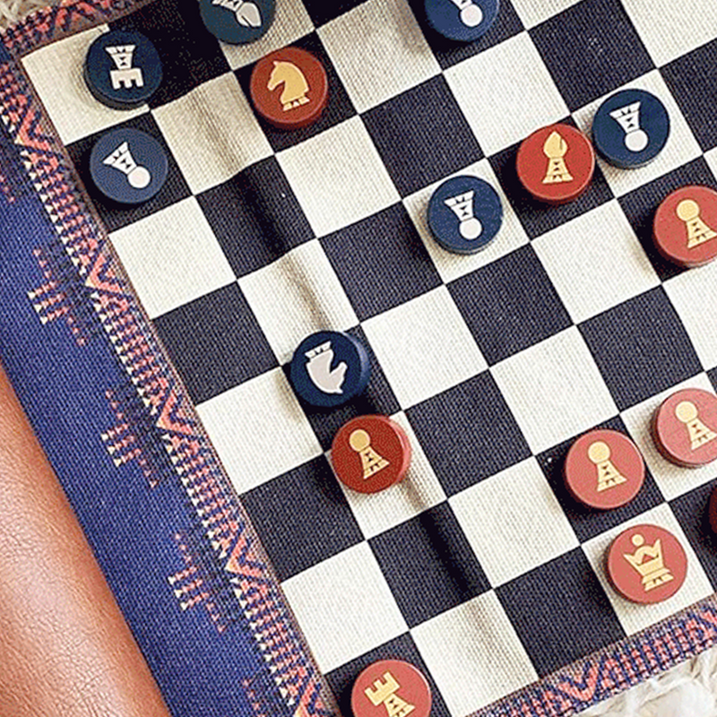 Pendleton Chess & Checkers, Chronicle Books Pendleton Chess & Checkers pieces