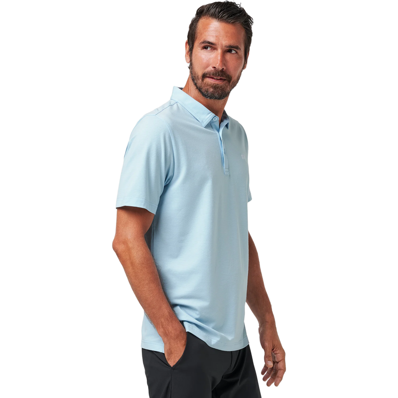 Men's Heater Polo, TravisMathew Heater Polo in Heather Dream Blue front right