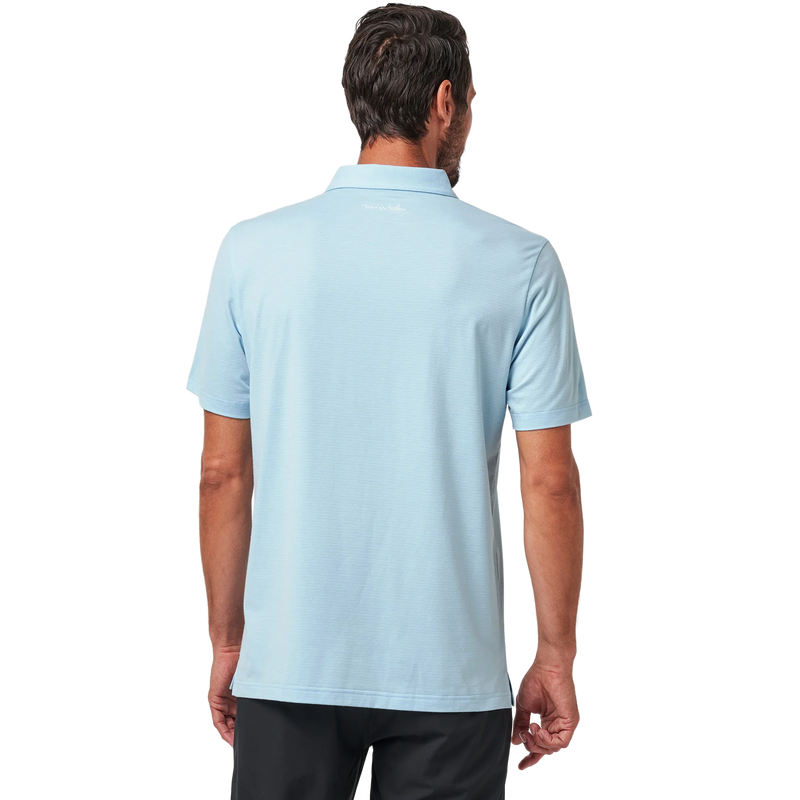 Men's Heater Polo, TravisMathew Heater Polo in Heather Dream Blue back