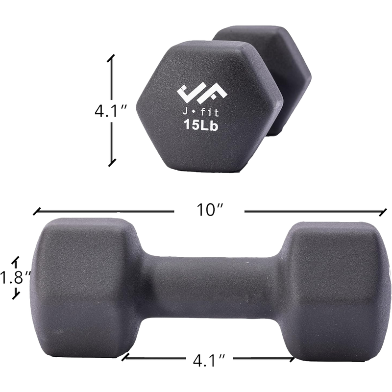 Neoprene Dumbbell 15 lb, J/Fit Neoprene Dumbbell - 15 lb specs