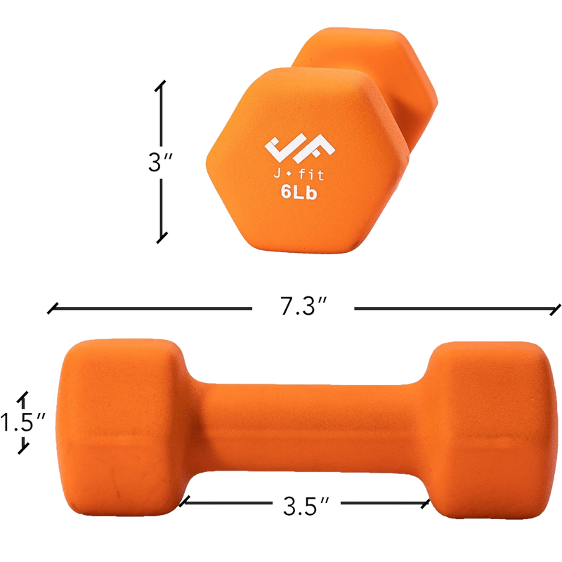 Neoprene Dumbbell 6 lb, J/Fit Neoprene Dumbbell - 6 lb specs