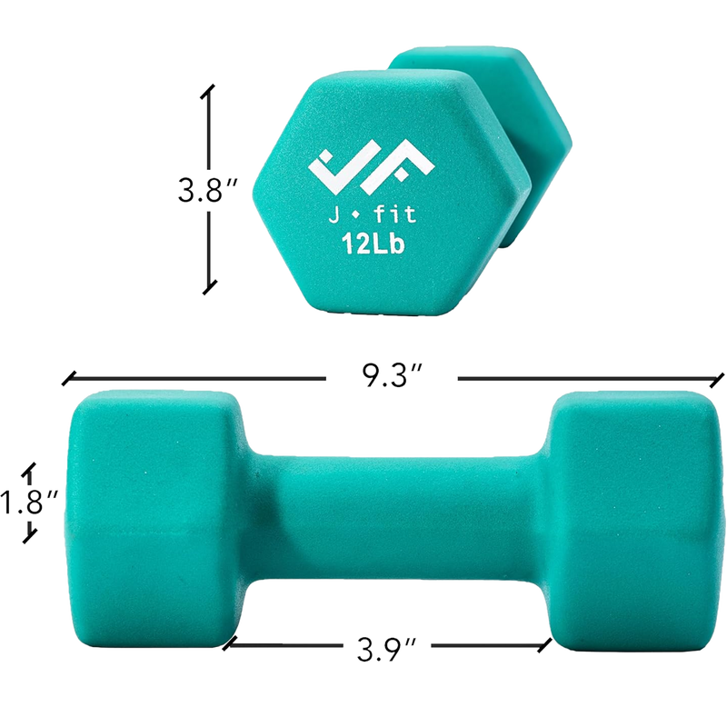 Neoprene Dumbbell 12 lb, J/Fit Neoprene Dumbbell - 12 lb specs