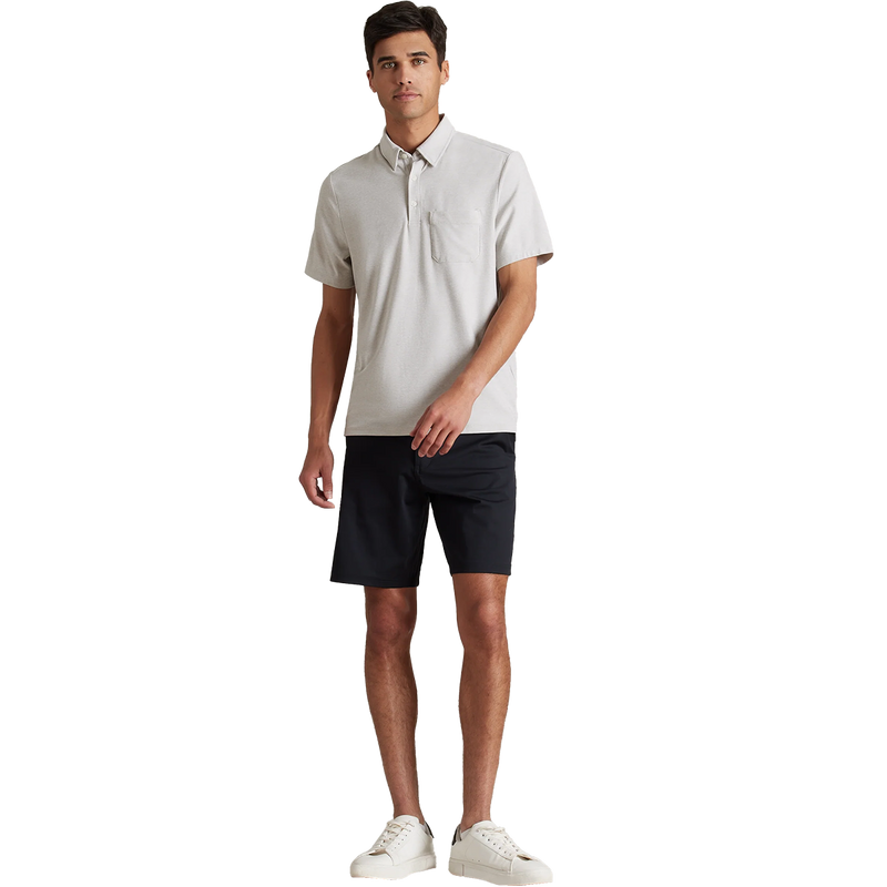 WFH Polo, Rhone WFH Polo in Sleet Gray/White Heather front