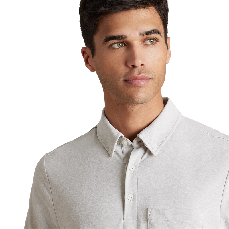 WFH Polo, Rhone WFH Polo in Sleet Gray/White Heather collar