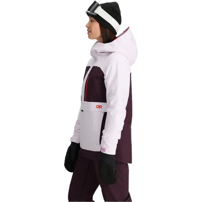Women's Snowcrew Anorak, Outdoor Research Women's Snowcrew Anorak in Stardust Amethyst left