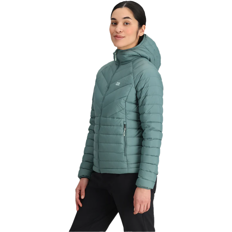 Women's Transcendent Down Hoody, Women's Transcendent Down Hoody in Neptune left