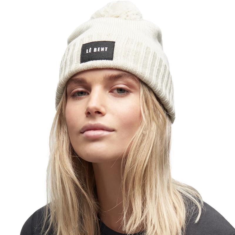 Pom Pom Beanie, Le Bent Pom Pom Beanie on head