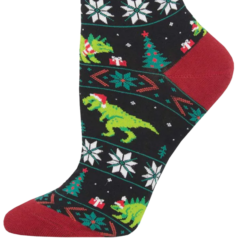 Women's Santasaurus Rex, Socksmith Women's Santasaurus Rex  toe and heel