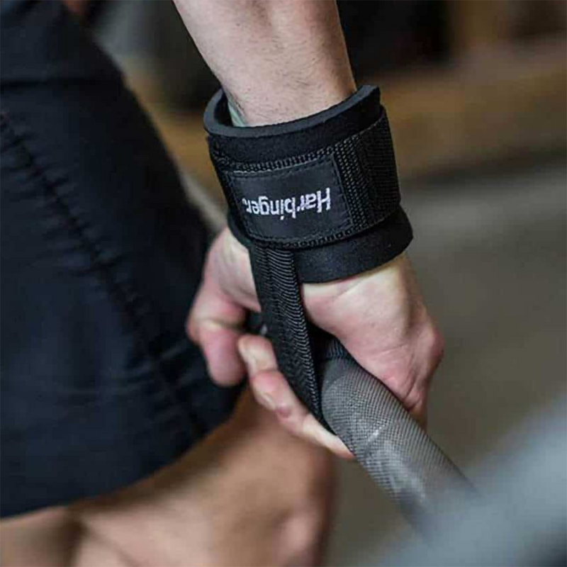 Big Grip Pro Lift Straps, Harbinger Big Grip Pro Lift Straps with model
