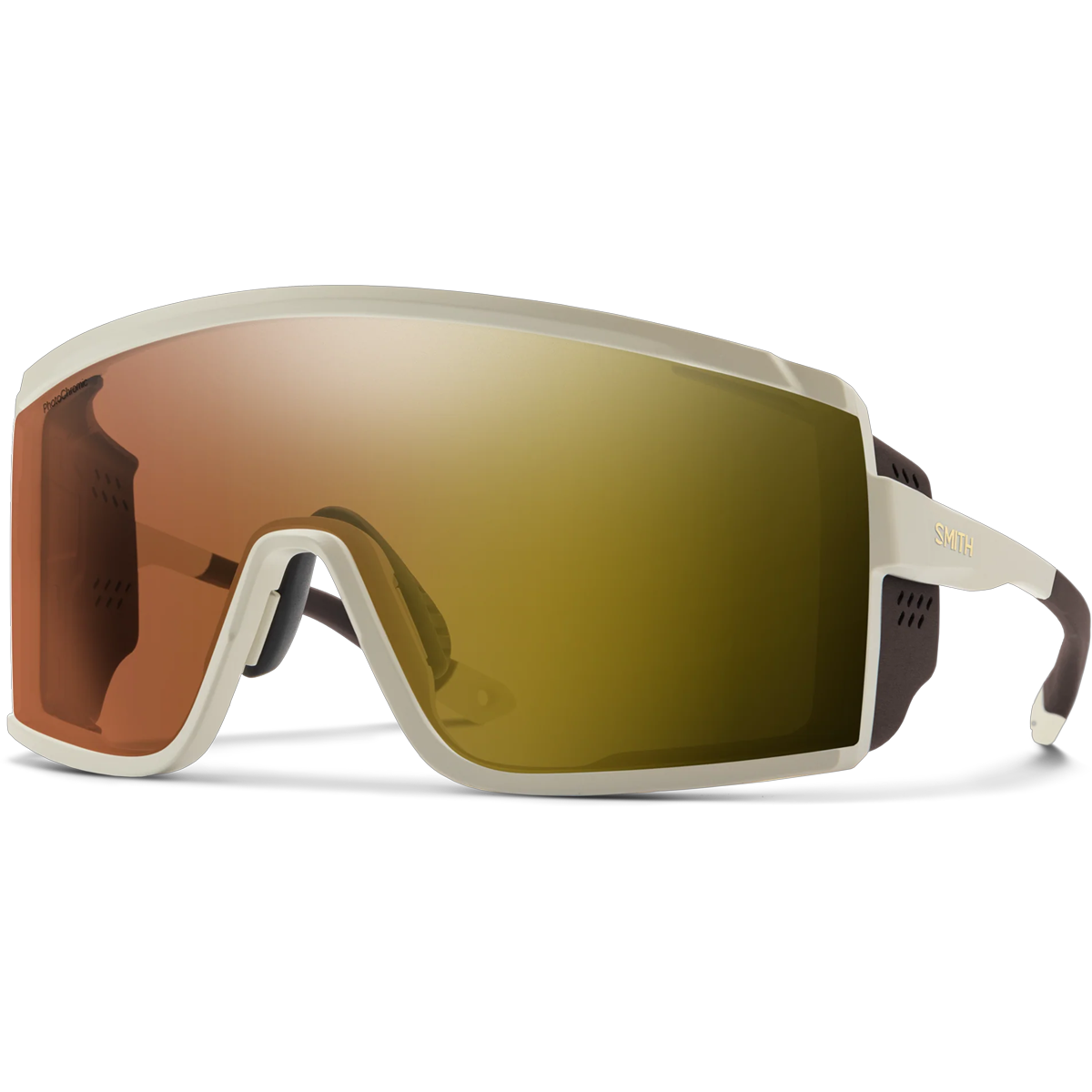 Smith Sport Optics Pursuit Photochromic in CT Matte Bone/ChromaPop Glacier Photochromic Copper To Gray With Gold Mirror