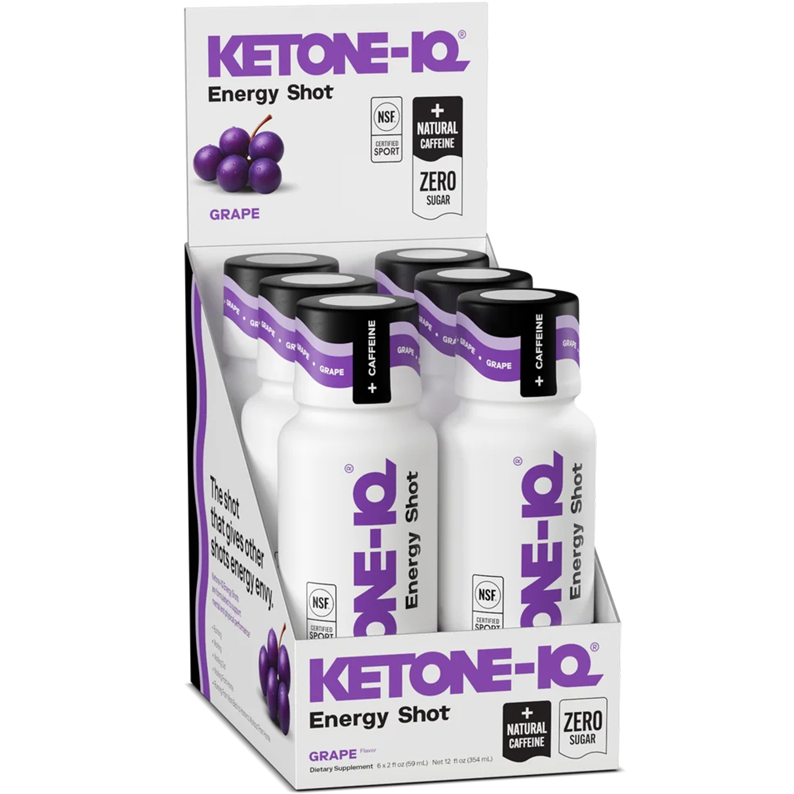 Ketone-IQ 2oz Shots Grape + Caffeine 6 Pack