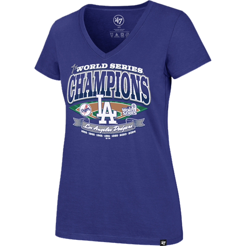 Women's Dodgers Playoff Ultra Rival V-Neck Tee, Featured Image