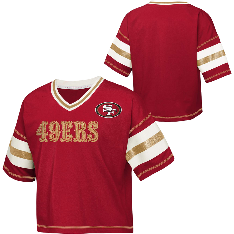 Youth 49ers Grid Iron Tee, Outerstuff Youth 49ers Grid Iron Tee front and back