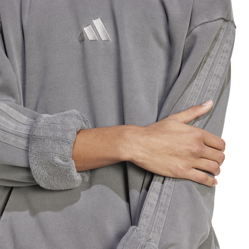 Men's All SZN Fleece Hoodie, Adidas Men's All SZN Fleece Hoodie in Pigment Dye Black front logo and sleeve