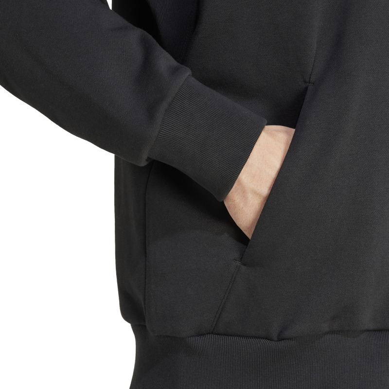Men's All SZN Fleece Full Zip, Adidas Men's All SZN Fleece Full Zip in Black right front pocket