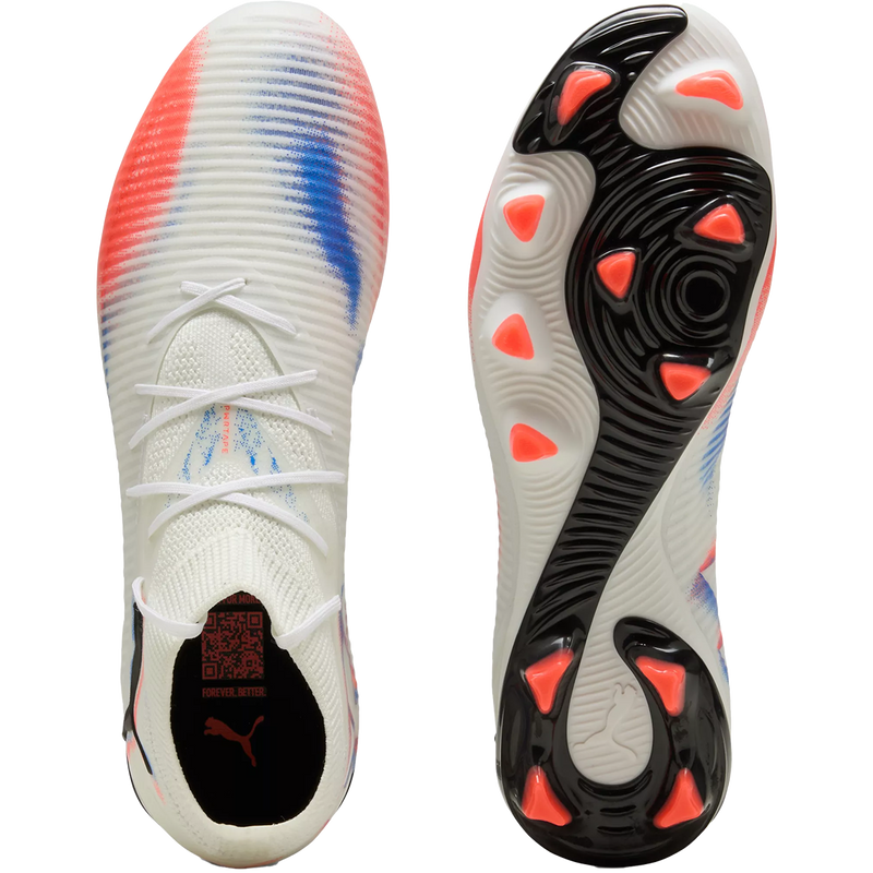 Future 8 Pro FG/AG, Puma Future 8 Pro FG/AG in 01-Puma White/Puma Black/Glowing Red pair top and bottom