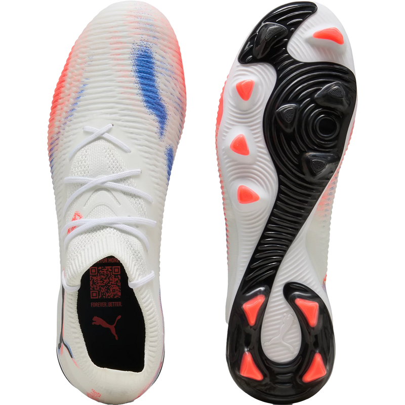 Women's Future 8 Match FG/AG, Puma Women's Future 8 Match FG/AG in 01-Puma White/Puma Black/Glowing Red pair top and bottom