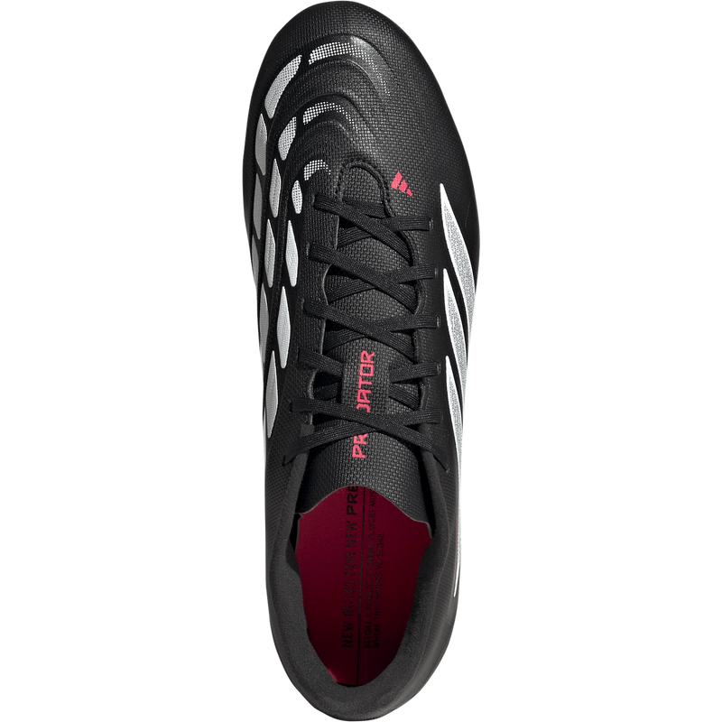 Predator Club FG/MG, Adidas Predator Club FG/MG in Core Black/White/Lucid Red top of right shoe