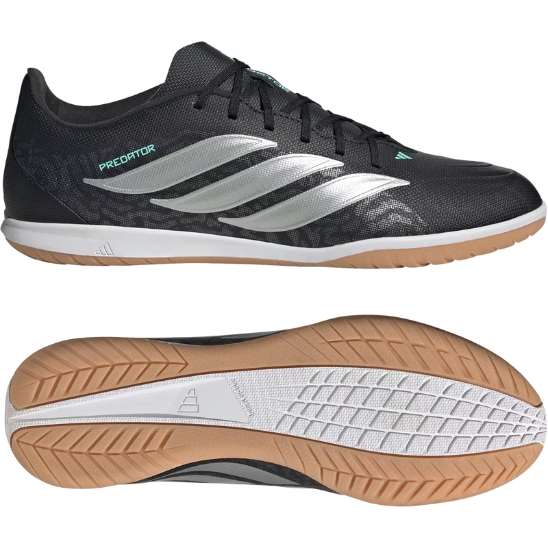 Predator Club Indoor Sala, Adidas Predator Club Indoor Sala in Core Black/Silver Metallic/Pulse Mint pair right and bottom