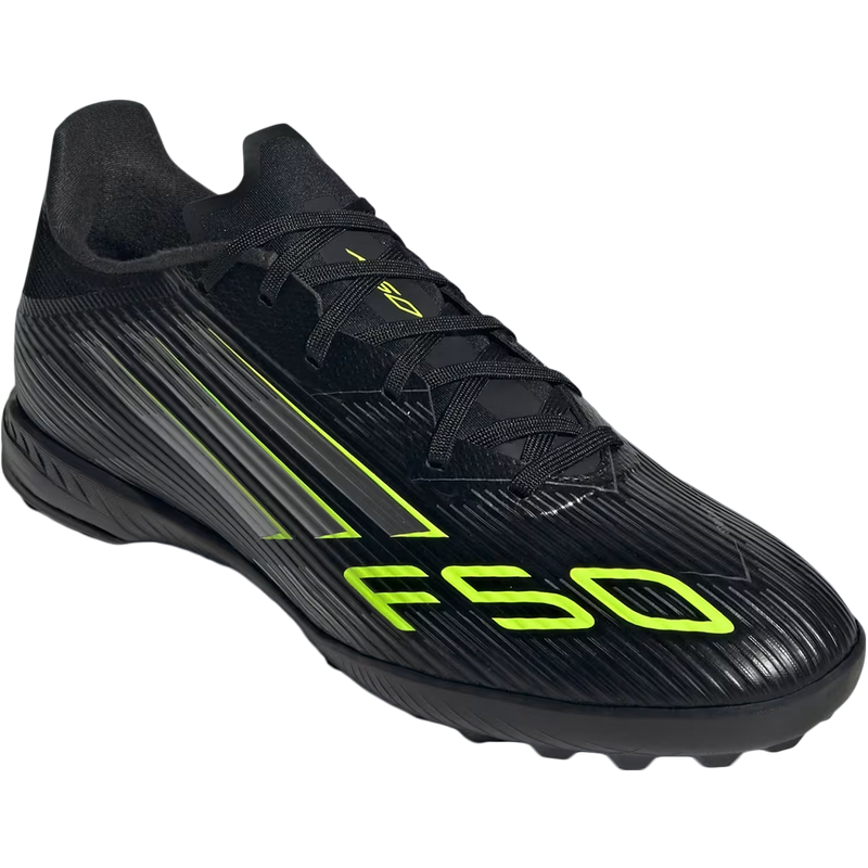 F50 League Turf, Adidas F50 League Turf in Core Black/Lucid Lemon/Core Black right front