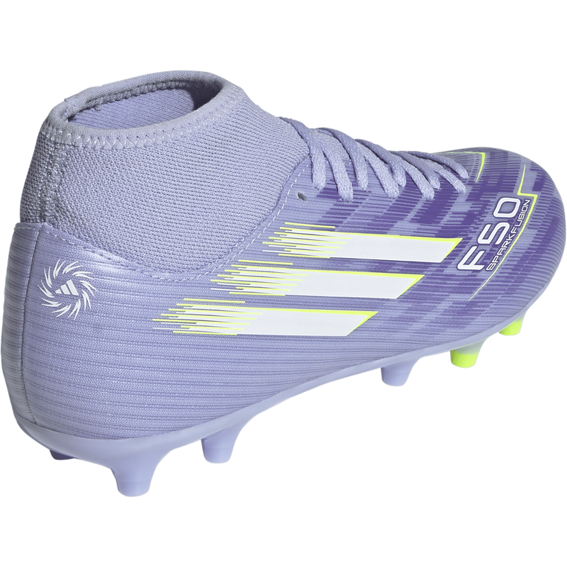 Women's F50 Sparkfusion Club FG/MG, Women's F50 Sparkfusion Club FG/MG in Purple Rush/Violet Tone/Lucid Lemon back right