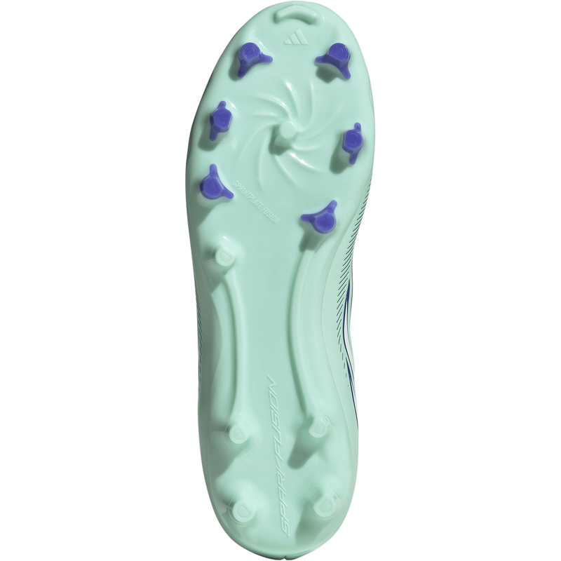 Women's F50 Sparkfusion Club FG/MG in Clear Mint/Footwear White/Solar Purple bottom