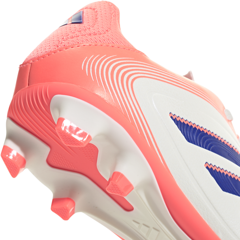 Youth Copa Pure III Club FG/MG, Adidas Youth Copa Pure III Club FG/MG in Off White/Lucid Blue/Signal Coral Heel