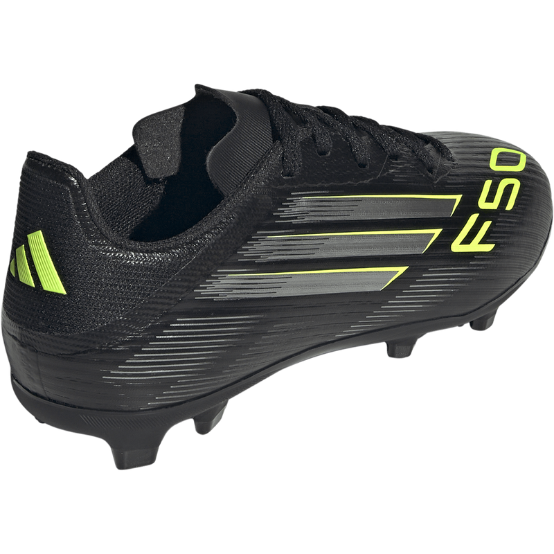 Youth F50 League FG/MG, Adidas Youth F50 League Firm/Multi-Ground Cleats 3/4 heel