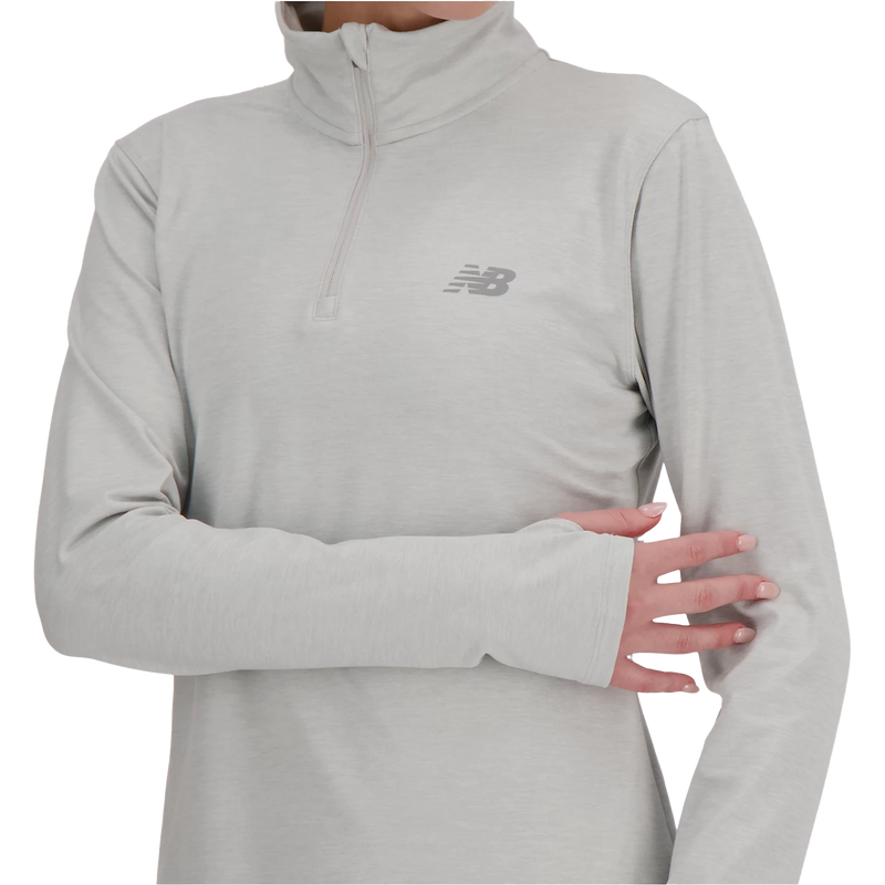 Women's Sport Essentials 1/4 Zip, New Balance Women's Sport Essentials 1/4 Zip Front Logo