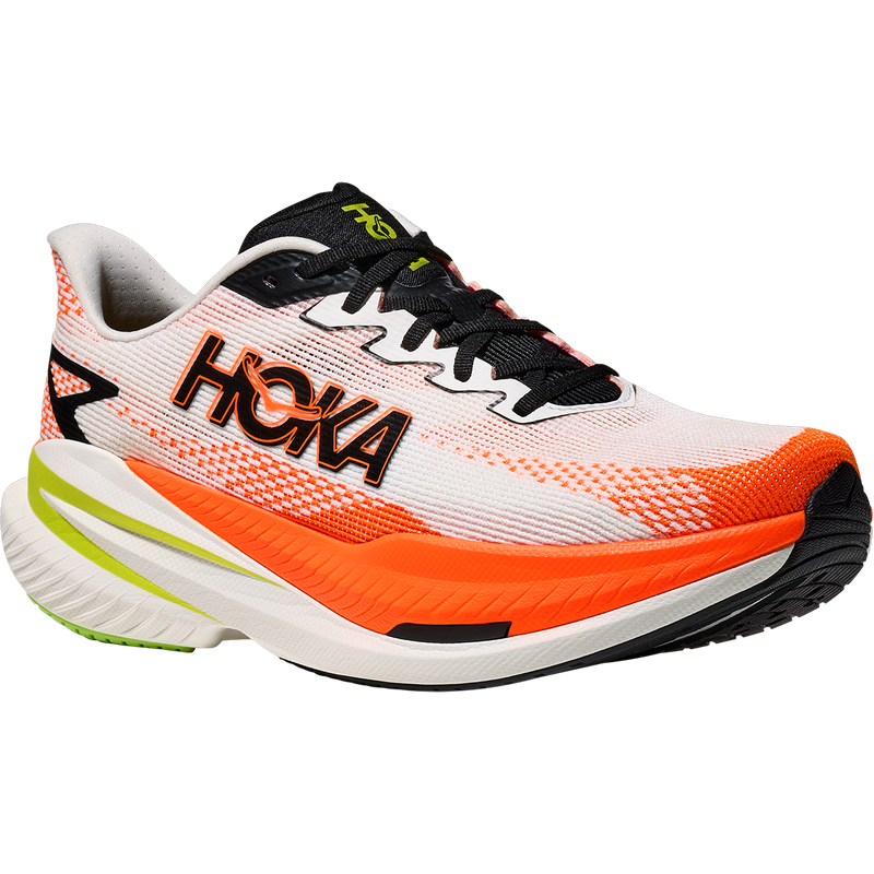 Mach X 3, Hoka Mach X 3 in WNG-White/Neon Tangerine right front