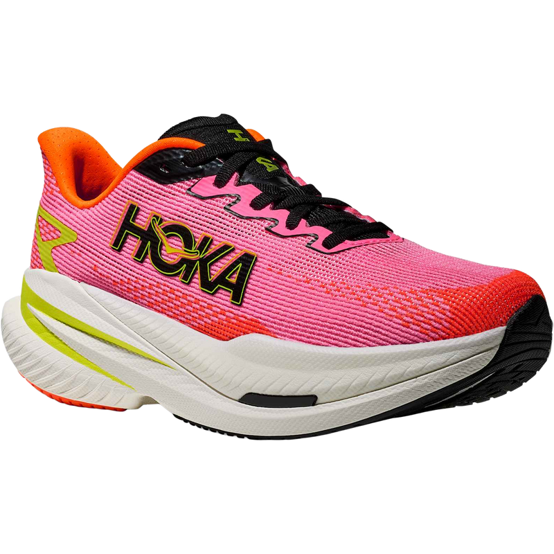 Women's Mach X 3, Hoka Women's Mach X 3 in NNRS-Neon Rose/Neon Tangerine front right