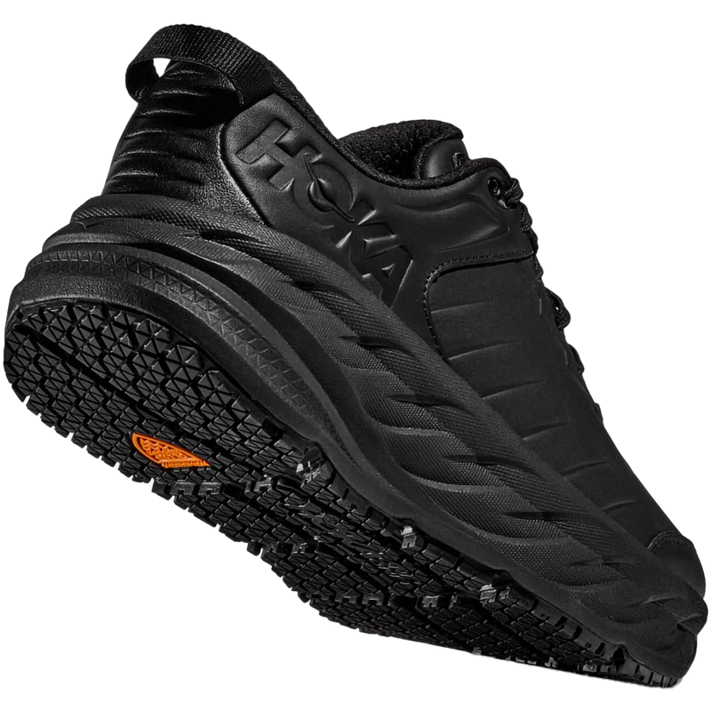 Women's Bondi SR Wide, Hoka Women's Bondi SR Wide in BBLC-Black/Black inside left and bottom