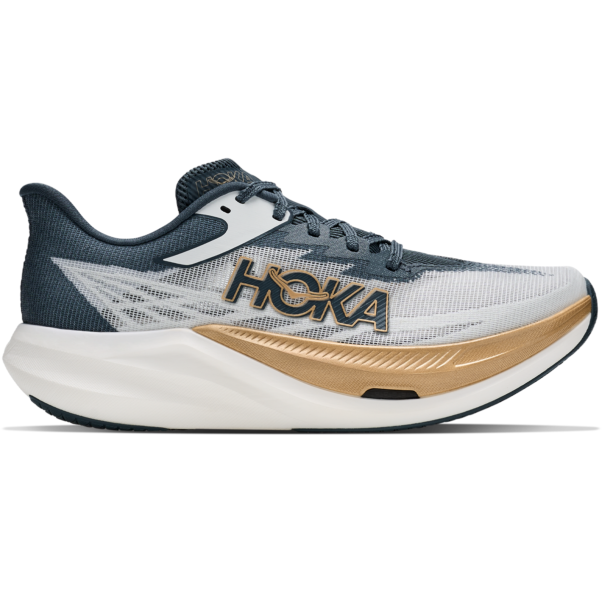 Hoka Rocket X 3 in Frost/Faded Navy