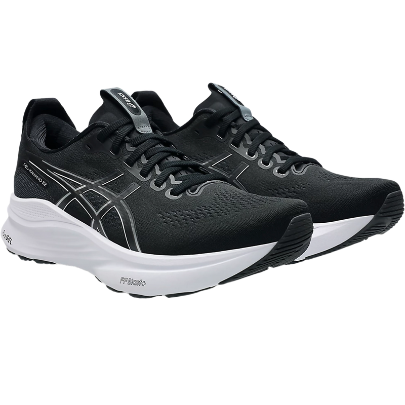 Men's Kayano 32, Asics Kayano 32 in 002 Black/White pair front right