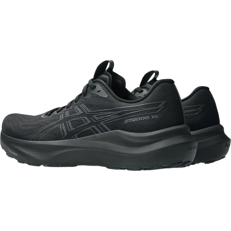 Men's GT-2000 14, Asics Men's GT-2000 14 in 002-Black/Graphite Grey pair back left