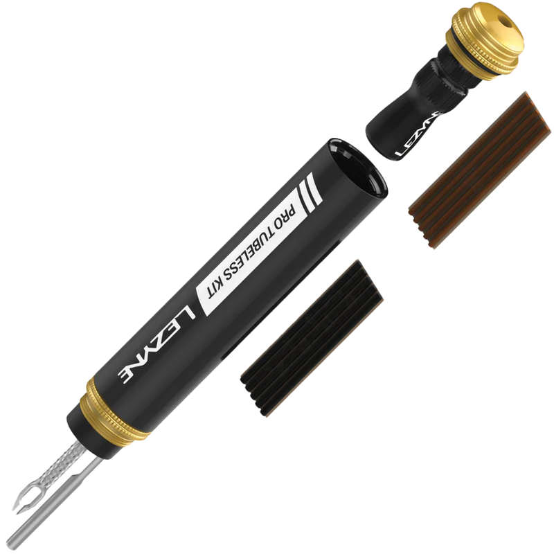 Pro Tubeless Kit, Lezyne Pro Tubeless Kit open with plugs