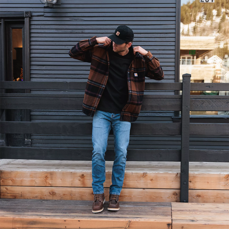 Carhartt Men's Relaxed Fit Flannel Fleece-Lined Shirt Jacket, Carhartt  RF Flannel Fleece-Lined Shirt Jkt lifestyle image