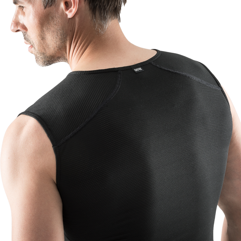 Gore Bike Wear Men's Base Layer Sleeveless Shirt back on model