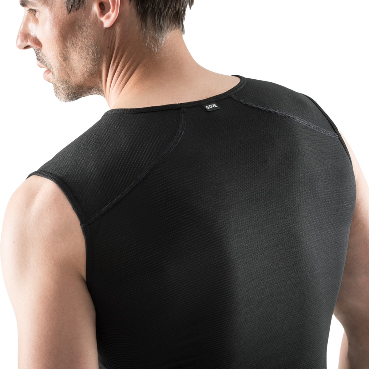 Gore Bike Wear Men's Base Layer Sleeveless Shirt back on model