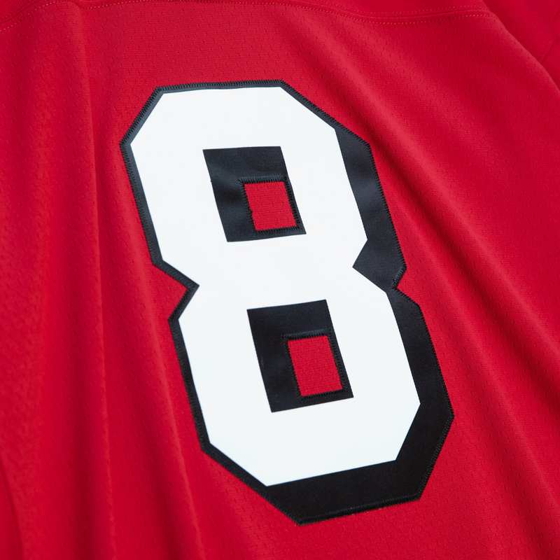Men's Steve Young Scarlet 49ers 1994 Legacy Jersey, Mitchell & Ness NFL Legacy 49ers 1994 Steve Young Jersey detail