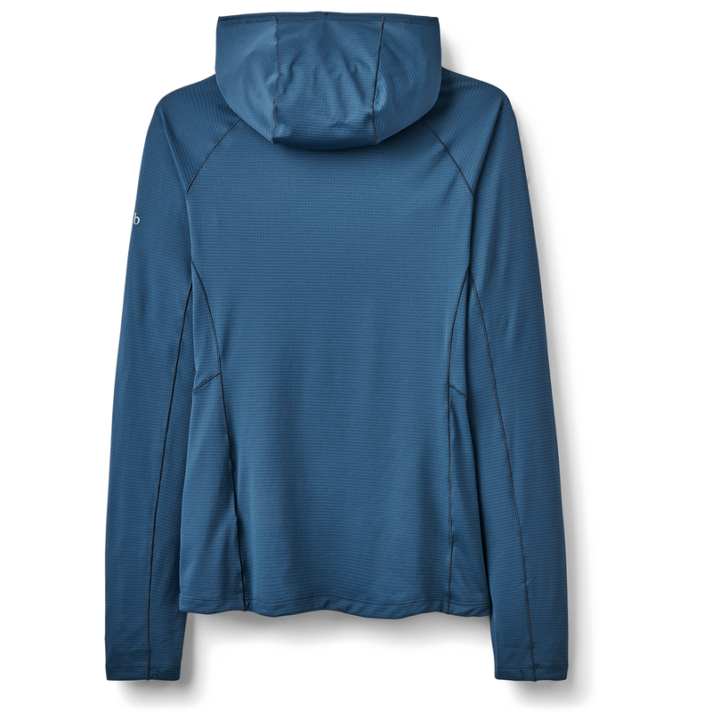 Women's Sonic Hoody, Rab Women's Sonic Hoody in Tempest Blue back view