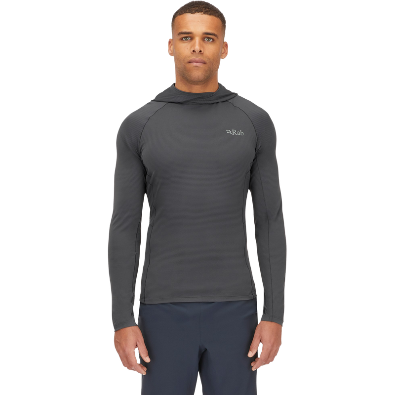 Men's Sonic Hoody, Rab Men's Sonic Hoody in Graphene on model